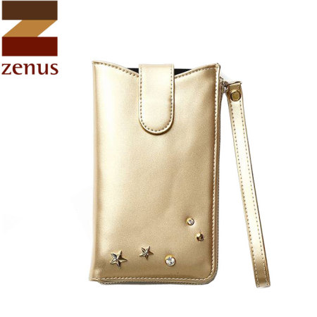Zenus Synthetic Leather Pouch for Samsung Galaxy S5 - Gold
