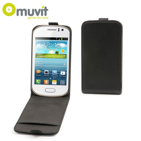Muvit Slim Folio Flip Case for Samsung Galaxy Fame - Black