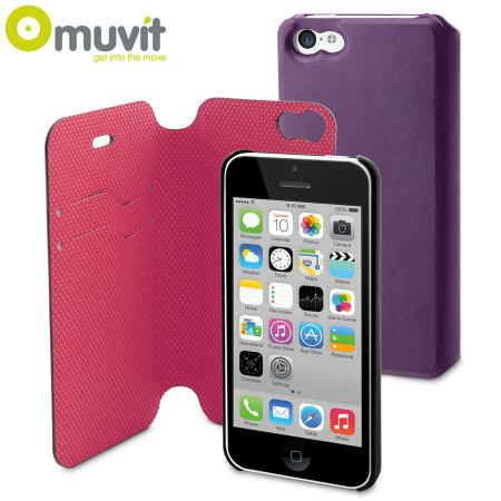 Muvit Magic Folio 2-in-1 Case & Cover for iPhone 5C - Purple & Pink