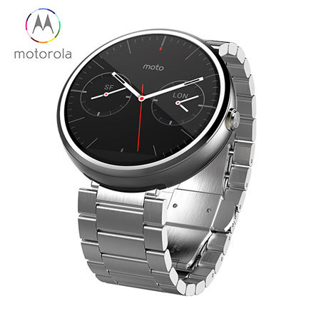 Motorola Moto 360 SmartWatch - Silver / White Metal