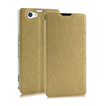 Pudini Flip and Stand Sony Xperia Z2 Satin Style Case - Gold