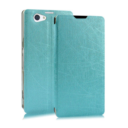Pudini Flip and Stand Sony Xperia Z2 Satin Style Case - Blue