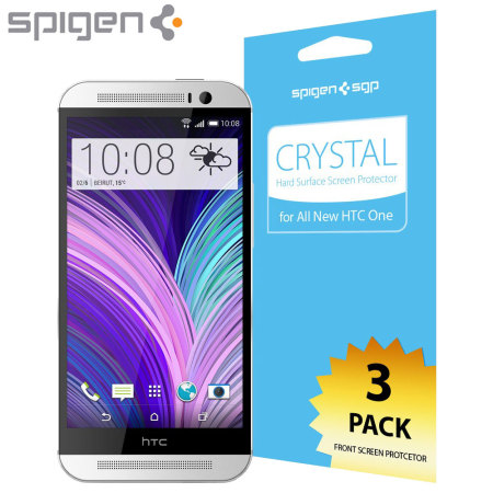 Spigen Crystal HTC One M8 Film Screen Protector - Three Pack