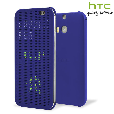Original HTC One M8 2014 Tasche Dot View in Blau