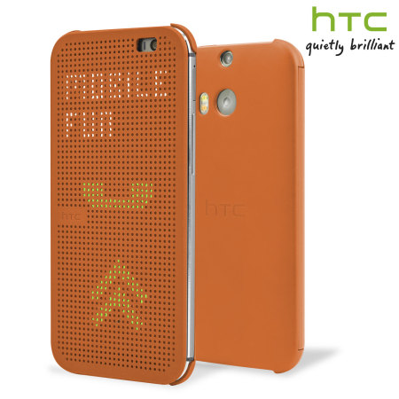 Official HTC One M8 / M8s Dot View Case - Orange Popsicle