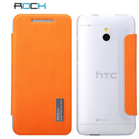 lijn Telemacos pistool Rock HTC One Mini Elegant Side Flip Case - Orange