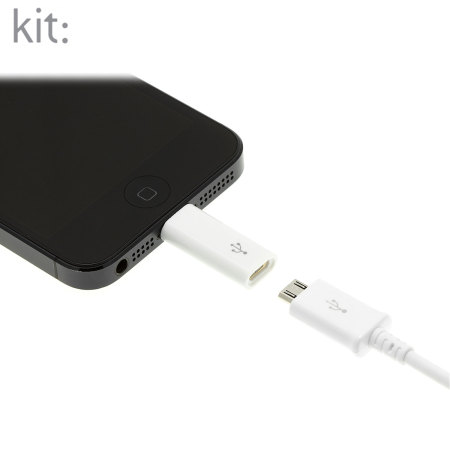 Kit: Portable Lightning to Micro USB Adapter - White