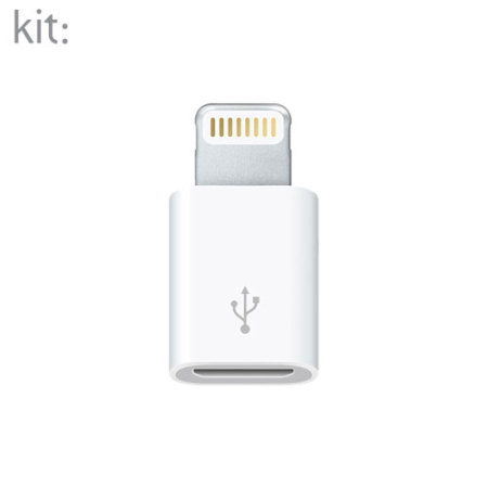 Kit: Lightning - Micro USB adapteri - Valkoinen