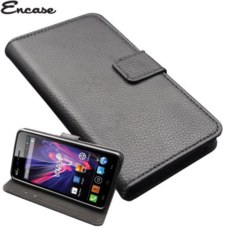 Encase Stand and Type Wiko Wax Folio Case - Black