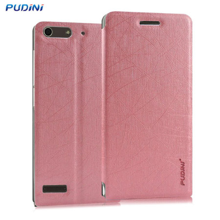 Pudini Huawei Ascend G6 Flip and Stand Case - Roze