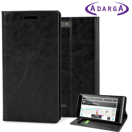 Adarga Stand and Type EE Kestrel Wallet Case - Black