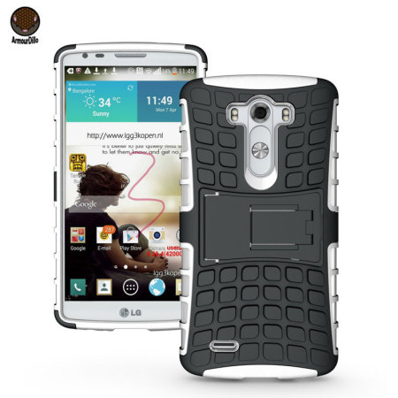 ArmourDillo Hybrid LG G3 Protective Case - White