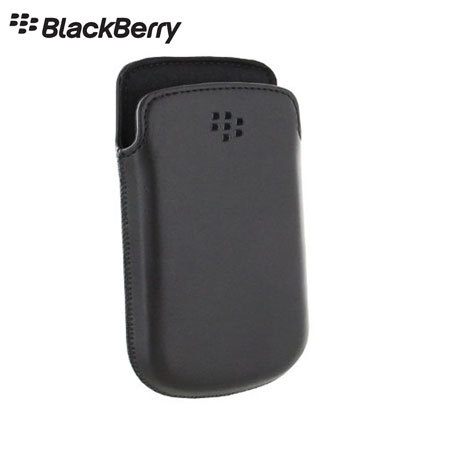Funda estuche de cuero para la BlackBerry 9720 - Negra