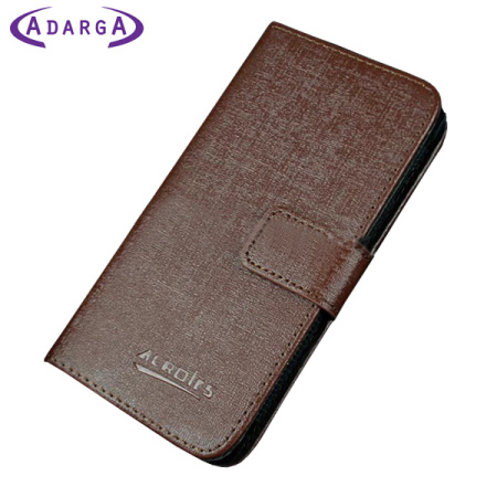 Adarga Leather-Style Samsung Galaxy Trend Plus Wallet Case - Brown