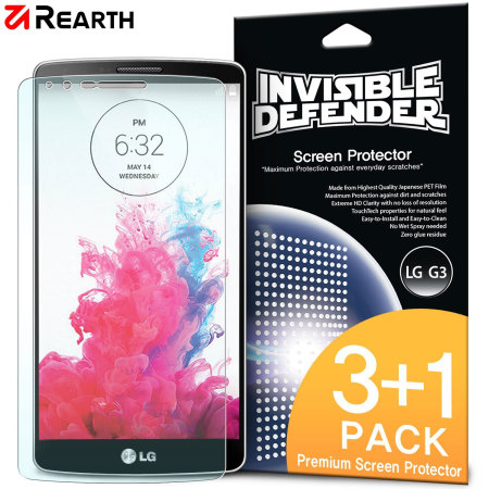 Rearth Invisible Defender 3 Pack Screenprotector voor LG G3