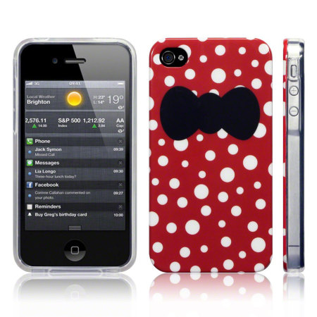 Call Candy iPhone 4S / 4 Hard Back Case - Red Bow Belles