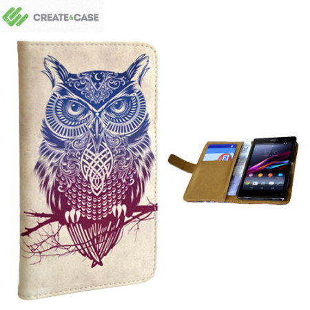 Create and Case Sony Xperia Z2 Book Case - Warrior Owl