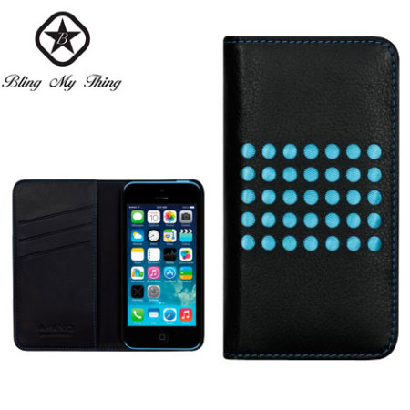 Bling My Thing Infinity Dots iPhone 5C Case - Black / Blue