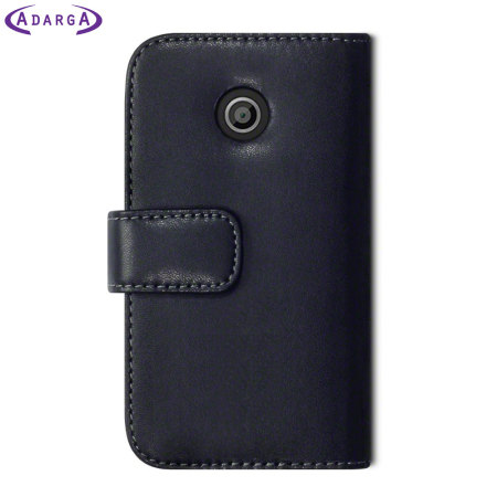Adarga Moto E Leather-Style Wallet Case  - Black