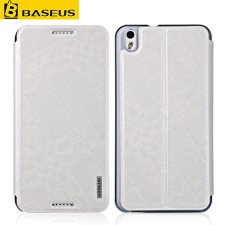 BASEUS Leather-Style Wallet Stand HTC Desire 816 Case - White