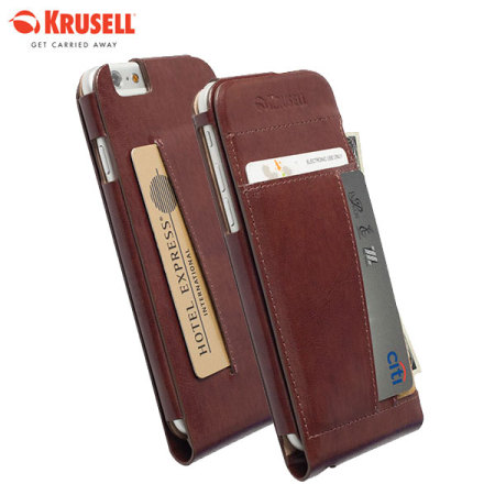 Krusell Kalmar iPhone 6S / 6 Leather Wallet Case - Brown