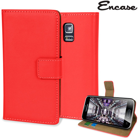 Encase  Leather-Style Samsung Galaxy S5 Mini Wallet Case - Red