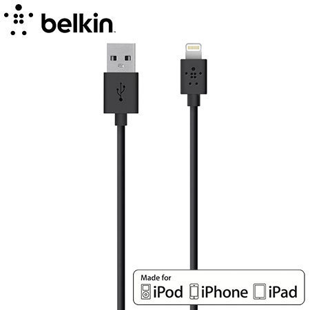 Câble Lightning iPhone / iPod / iPad Belkin 2 Mètres - Noir
