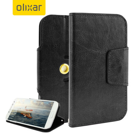 Encase Rotating 5 Inch Leather-Style Universal Phone Skal - Svart