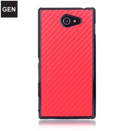 GENx Sony Xperia M2 Carbon Fibre Case - Red