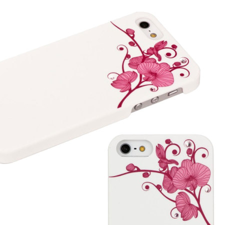 Bling My Thing Ayano Kimura Orchidee Bloem voor iPhone 5S / 5 - Wit