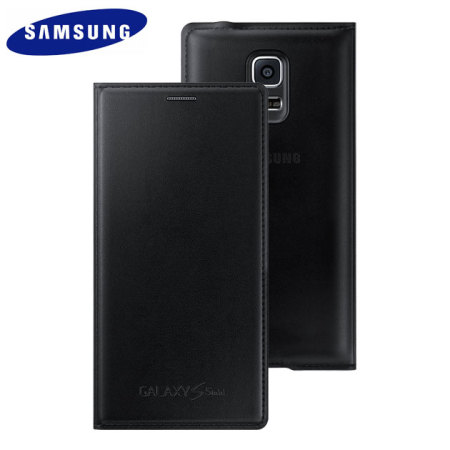 Official Samsung Galaxy S5 Mini Flip Case Cover - Metallic Black