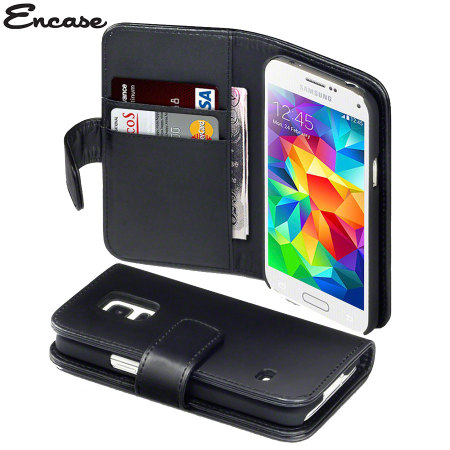 Maak avondeten Wat is er mis Paine Gillic Encase Samsung Galaxy S5 Mini Genuine Leather Wallet Case - Black Reviews