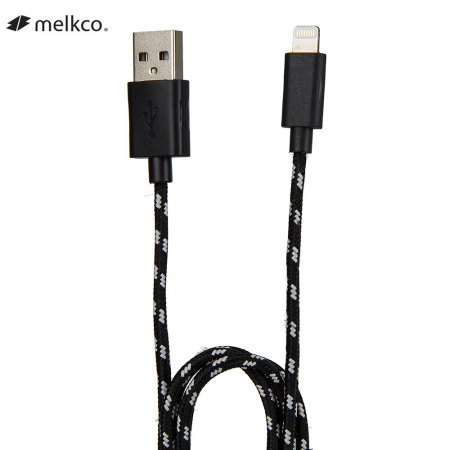 Melkco Braided Lightning Charge and Sync Cable 1M - Black