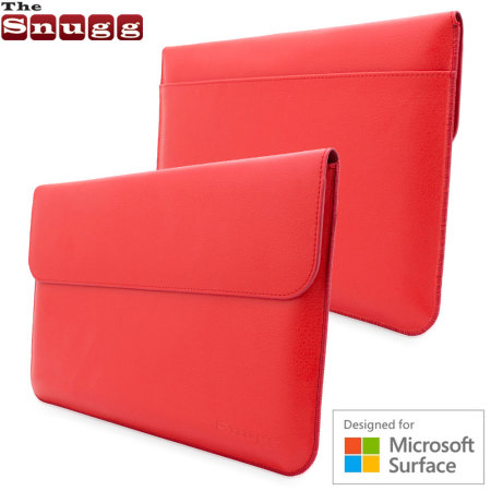 Snugg Leather-Style Wallet Microsoft Surface Pro 3 Pouch - Red