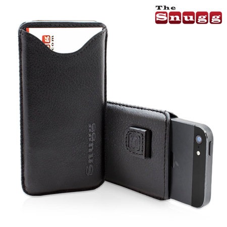Snugg iPhone 5S / 5 Faux Leather Pouch Case - Black