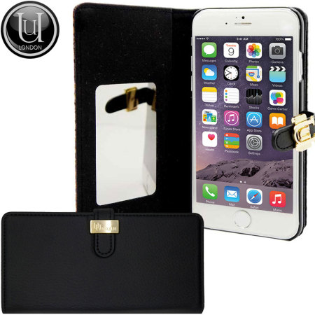 Uunique Luxe Exotic Leather iPhone Slider Wallet Case Black