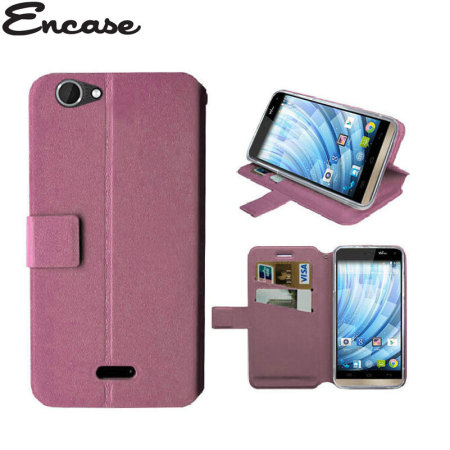 Encase Stand and Type Wiko Getaway Wallet Case - Pink
