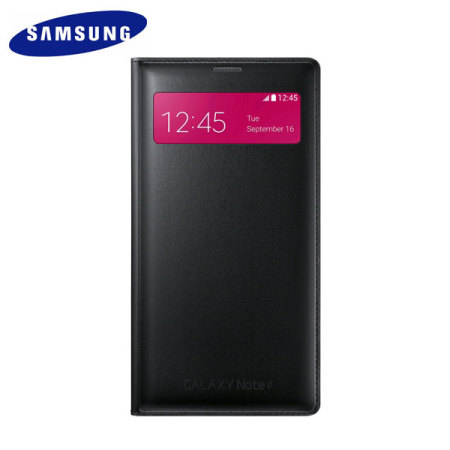 Official Samsung Galaxy Note 4 S View Wallet Cover - Black