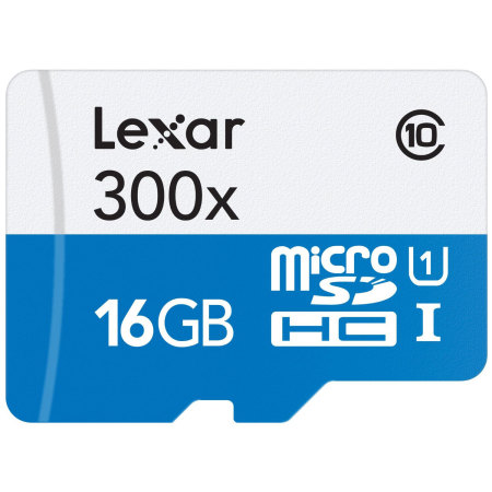 Lexar 16GB MicroSDHC Class 10 Memory Card with SD Adapter - Class 10