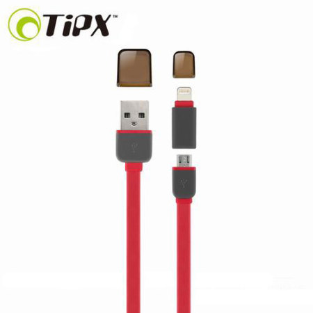 TipX Dual Lightning / Micro USB Sync & Charge Cable - Red
