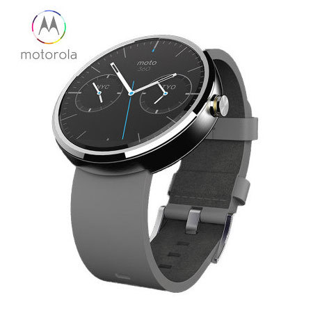 Motorola Moto 360 Smartwatch in Grau Leder