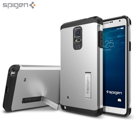 Spigen Tough Armor Samsung Galaxy Note 4 Hülle in Satin Silver