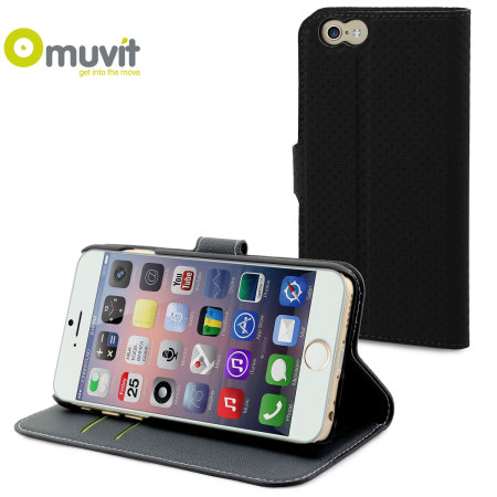 Muvit Wallet Folio iPhone 6 Plus Case and Stand - Black
