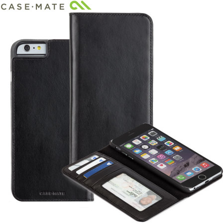 Case-Mate Leather Wallet Folio iPhone 6S Plus / 6 Plus Case - Black