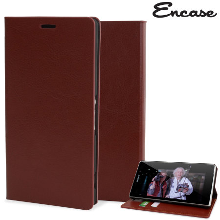 Encase Leather-Style Sony Xperia Z3 Wallet Case - Brown