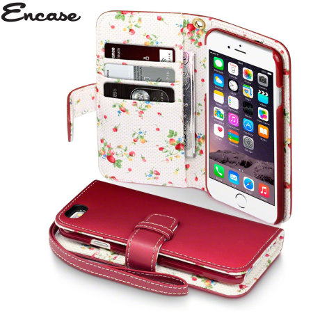 Encase Leather-Style iPhone 6S / 6 Wallet Case - Floral Red