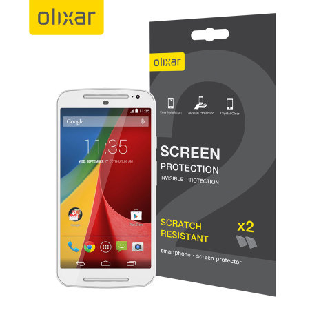 Olixar Moto G 2nd Gen Screen Protector 2-in-1 Pack