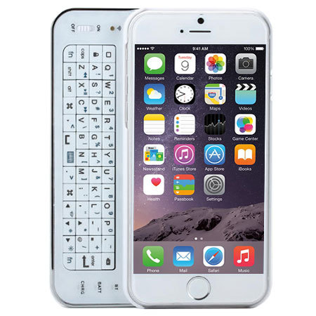 Ultra-Thin Bluetooth Wireless Sliding iPhone 6 Keyboard Case - White