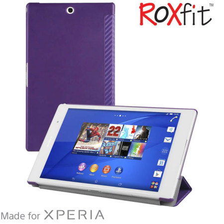 Housse Sony Xperia Z3 Tablet Compact Roxfit Book Slim–Carbone Violette