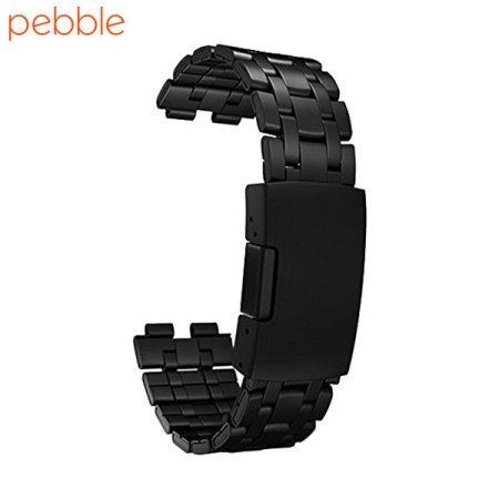 Bracelet de remplacement Pebble Steel Métal brossé - Noir